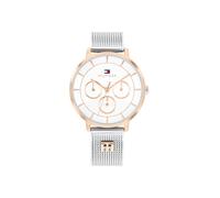 Multifunktionsuhr TOMMY HILFIGER "Tea", rosa (silberfarben), Armbanduhren, Damen, Quarzuhr, Armbanduhr, Damenuhr, Edelstahlarmband, analog (36277147-0) silberfarben