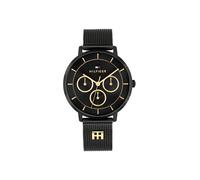 Multifunktionsuhr TOMMY HILFIGER "Tea", schwarz, Armbanduhren, Damen, Quarzuhr, Armbanduhr, Damenuhr, Edelstahlarmband, analog (45124329-0) schwarz