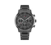 Multifunktionsuhr TOMMY HILFIGER "TH-OXFORD", grau, gunfarben, Armbanduhren, Herren, Quarzuhr, Armbanduhr, Herrenuhr, Edelstahlarmband, analog (62012163-0) grau, gunfarben