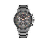Multifunktionsuhr TOMMY HILFIGER "TYSON", grau, Armbanduhren, Herren, Quarzuhr, Armbanduhr, Herrenuhr, Edelstahlarmband, analog, Tag (62199058-0) grau