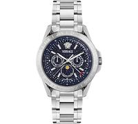 Multifunktionsuhr VERSACE "V-GALAXY MOONPHASE", silber (silberfarben), Armbanduhren, Herren, Multifunktionsuhr, Quarzuhr,Armbanduhr,Herrenuhr,Swiss Made,Edelstahlarmband,Mondphase (24582668-0)