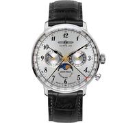 Multifunktionsuhr ZEPPELIN "LZ 129 Hindenburg Moonphase", schwarz (schwarz, silberfarben), Armbanduhren, Herren, Armbanduhr, Quarzuhr, Herrenuhr, Datum, Mondphase, Made in Germany (701945-0) schwarz,