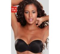 Multiway-BH LASCANA, Damen, Gr. 75, Cup D, schwarz, Microtouch, Obermaterial: 80% Polyamid (TACTEL), 20% Elasthan, BHs Push-up-BH Trägerlose-BH, mit abnehmbaren, normalen und transparenten Trägern, So