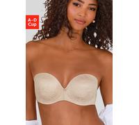 Multiway-BH LASCANA, Damen, Gr. 80, Cup A, beige (puder), Spitze, Obermaterial: 85% Polyamid, 15% Elasthan, BHs, mit nahtlos vorgeformten Schalen und vielen Tragevarianten (84103752-80) puder