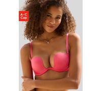 Multiway-BH LASCANA, Damen, Gr. 90, Cup A, pink (hot pink), Microtouch, Obermaterial: 45% Polyamid, 45% Polyester, 10% Elasthan, Basic, BHs, mit vielen verschiedenen Tragevarianten und tiefem Ausschni