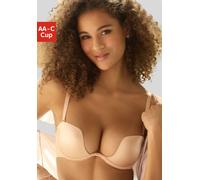 Multiway-BH LASCANA, Damen, Gr. 90, Cup B, braun (toffee), Microtouch, Obermaterial: 45% Polyamid, 45% Polyester, 10% Elasthan, Basic, BHs, mit vielen verschiedenen Tragevarianten und tiefem Ausschnit