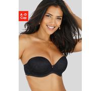 Multiway-BH LASCANA, Damen, Gr. 75, Cup C, schwarz, Spitze, Obermaterial: 85% Polyamid, 15% Elasthan, BHs, mit nahtlos vorgeformten Schalen und vielen Tragevarianten (89963261-75) schwarz