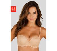 Multiway-BH LASCANA, Damen, Gr. 80, Cup D, braun (toffee), Spitze, Obermaterial: 85% Polyamid, 15% Elasthan, BHs, mit nahtlos vorgeformten Schalen und vielen Tragevarianten (43463214-80) toffee