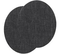 mumbi Flicken zum Aufbügeln, Bügelflicken Jeans, oval, schwarz (2 Stück)