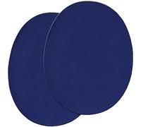 mumbi Flicken zum Aufbügeln, Bügelflicken Lederimitat, oval, azurblau (2 Stück)