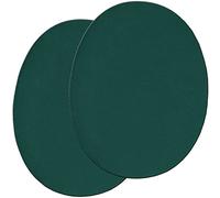 mumbi Flicken zum Aufbügeln, Bügelflicken Lederimitat, oval, dunkelgrün (2 Stück)