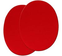 mumbi Flicken zum Aufbügeln, Bügelflicken Lederimitat, oval, rot (2 Stück)