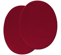 mumbi Flicken zum Aufbügeln, Bügelflicken Lederimitat, oval, weinrot (2 Stück)