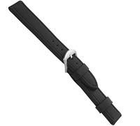 mumbi Uhrenarmband 18mm Kunst-Leder, Ersatz Armband für Uhren, Schwarz