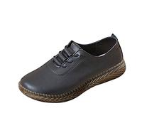 Mumuj Schuhe Weite K Damen Extra Breite Schuhe Damen einfarbiges schnüren Bequeme Flache Freizeitschuhe Sneaker Damen 41 Damen Schuhe Elegant (Black, 39)