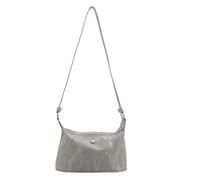 Mumuve Elegante einfarbige Kunstleder-Eimertasche mit Reißverschluss für Damen, lässiger Einkauf, einfache Umhängetasche, silber, As shown in the picture (1-3cm error)