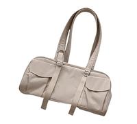 Mumuve Modische Nylon-Schultertasche für Damen, großes Fassungsvermögen, lässiger Tragegriff oben, Handtasche, Pendeln, aprikose, As shown in the picture (1-3cm error)