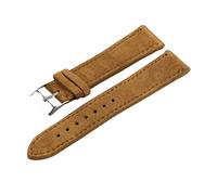 MUNACRAFT 18/20/22mm weiches, hautfreundliches Wildleder-Rindsleder-Uhrenarmband als Ersatz für mechanische Uhren, Braun, 22mm