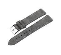 MUNACRAFT 18/20/22mm weiches, hautfreundliches Wildleder-Rindsleder-Uhrenarmband als Ersatz für mechanische Uhren, Dunkelgrau, 20mm