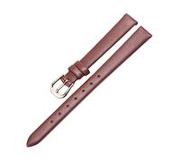 MUNACRAFT 6-20mm hautfreundliches, atmungsaktives, ultradünnes, bequemes Rindsleder-Armband, roségoldenes Uhrenarmband mit Dornschließe aus echtem Leder, Braun, 6mm