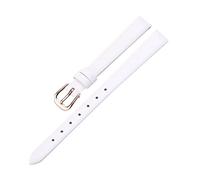 MUNACRAFT 6-20mm hautfreundliches, atmungsaktives, ultradünnes, bequemes Rindsleder-Armband, roségoldenes Uhrenarmband mit Dornschließe aus echtem Leder, Weiss, 9mm