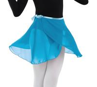 MUNAFIE Ballettkleidung Damen Ballett Rock Verstellbare Taille Krawatten Chiffon Wickelrock Tanz Röcke für Damen und Mädchen Himmelblau