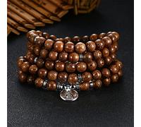 MUNANI Mala-Perlen, Rosenkränze, 1 Stück Sandelholz Rosenkranz Leopardenkopf Armband Tibet Buddhismus Buddha Holzperlen Chakra Yoga Armband for Schmuck-OM (Color : Om) (Color : Buddha)