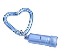 munkees® Herz Karabiner Schlüsselanhänger mit LED Mini-Taschenlampe - stylisches Accessoire aus eloxiertem Aluminium für Damen (Blau)