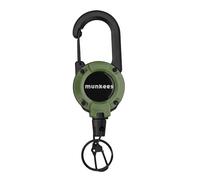 munkees® Schlüsselanhänger ausziehbar Karabiner 64cm Stahlseil - Badge Reel Ausweishalter Schlüsselring - Büro (Nato)