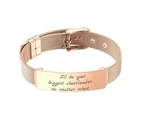 MunkiMix Personalisierte Armband aus Edelstahl Mesh für Damen Verstellbarer Schmuck Graviertes Text Elegante Exquisite Geschenke für Ehefrau Schwestern Freundinnen - H2