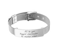 MunkiMix Personalisierte Armband aus Edelstahl Mesh für Damen Verstellbarer Schmuck Graviertes Text Elegante Exquisite Geschenke für Ehefrau Schwestern Freundinnen - H1