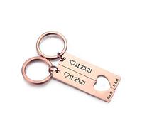 MunkiMix Schlüsselanhänger Personalisiert für Mama Partner Frauen Freundin, Gravur Herz Puzzle Schlüsselanhänger Geschenk Muttertag (Rose Gold Text