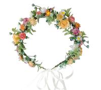 MUNSKT 1 Stück Blumenkranz Stirnband, Blumengirlande für Hochzeiten, Kranz, Haarband, für Frauen und Mädchen, Boho, Party, Hochzeit, Strand, Reisen