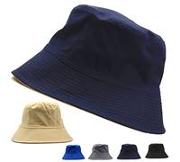 MUNULA Extra große Fischerhüte für Herren, großer Kopf, übergroß, Baumwolle, wendbar, Unisex, Fischerhut, 60 - 65 cm, Outdoor, Marineblau/Khaki, XXL/3XL