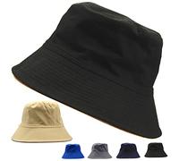 MUNULA Extra große Fischerhüte für Herren, großer Kopf, übergroß, Baumwolle, wendbar, Unisex, Fischerhut, 60 - 65 cm, Outdoor, Schwarz/Khaki, XXL/3XL