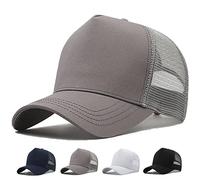 MUNULA Oversize XXL Mesh Trucker Hut Big Head Hüte für Männer Hohe Krone Baseball Kappe Atmungsaktiv Papa Hut Verstellbar 59,9 cm - 65 cm, Grau, XXL/3XL
