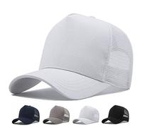 MUNULA Oversize XXL Mesh Trucker Hut Big Head Hüte für Männer Hohe Krone Baseball Kappe Atmungsaktiv Papa Hut Verstellbar 59,9 cm - 65 cm, Weiss/opulenter Garten, XXL/3XL