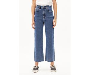 MURLIAA HIGH CROPPED WIDE JEANS | recycelter Baumwoll Mix Comfort Stretch - blau (27-34)