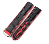 MURVE Gummi-Nylon-Lederarmband, 20 mm, 22 mm, 19, 21 mm, für Omega Seamaster GMT Planet Ocean Diver 300, orangefarbenes Silikon-Uhrenarmband, 22 mm, Azetat, Kein Edelstein