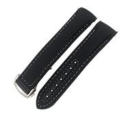 MURVE Gummi-Nylon-Lederarmband, 20 mm, 22 mm, 19, 21 mm, für Omega Seamaster GMT Planet Ocean Diver 300, orangefarbenes Silikon-Uhrenarmband, 20 mm, Azetat, Kein Edelstein