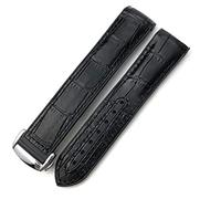 MURVE Gummi-Nylon-Lederarmband, 20 mm, 22 mm, 19, 21 mm, für Omega Seamaster GMT Planet Ocean Diver 300, orangefarbenes Silikon-Uhrenarmband, 19 mm, Azetat, Kein Edelstein