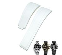 MURVE Gummi-Uhrenarmband für Rolex Daytona Submariner GMT Yacht-Master Oysterflex Silikon-Armband mit Faltschließe, 20 mm / 21 mm, 20 mm, Azetat, Kein Edelstein