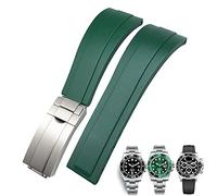 MURVE Gummi-Uhrenarmband für Rolex Daytona Submariner GMT Yacht-Master Oysterflex Silikon-Armband mit Faltschließe, 20 mm / 21 mm, 20 mm, Azetat, Kein Edelstein
