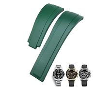 MURVE Gummi-Uhrenarmband für Rolex Daytona Submariner GMT Yacht-Master Oysterflex Silikon-Armband mit Faltschließe, 20 mm / 21 mm, 21 mm, Azetat, Kein Edelstein