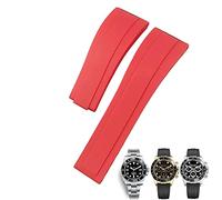 MURVE Gummi-Uhrenarmband für Rolex Daytona Submariner GMT Yacht-Master Oysterflex Silikon-Armband mit Faltschließe, 20 mm / 21 mm, 20 mm, Azetat, Kein Edelstein