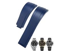 MURVE Gummi-Uhrenarmband für Rolex Daytona Submariner GMT Yacht-Master Oysterflex Silikon-Armband mit Faltschließe, 20 mm / 21 mm, 21 mm, Azetat, Kein Edelstein