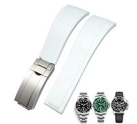 MURVE Gummi-Uhrenarmband für Rolex Daytona Submariner GMT Yacht-Master Oysterflex Silikon-Armband mit Faltschließe, 20 mm / 21 mm, 21 mm, Azetat, Kein Edelstein