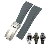 MURVE Gummi-Uhrenarmband für Rolex Daytona Submariner GMT Yacht-Master Oysterflex Silikon-Armband mit Faltschließe, 20 mm / 21 mm, 21 mm, Azetat, Kein Edelstein