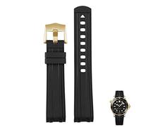 MURVE Uhrenarmband für Omega Seamaster 300 Universe 007, gebogenes Ende, flüssiges Gummi-Silikon-Armband, 20 mm, 22 mm, weiches Ersatzarmband für Herren, 20 mm, Azetat, Kein Edelstein
