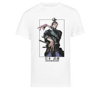 Musashi Miyamoto - Art Colored Panel Collection Herren Weißes T-Shirt Umweltfreundliches Tee Men White T-Shirt Eco-Friendly Tee